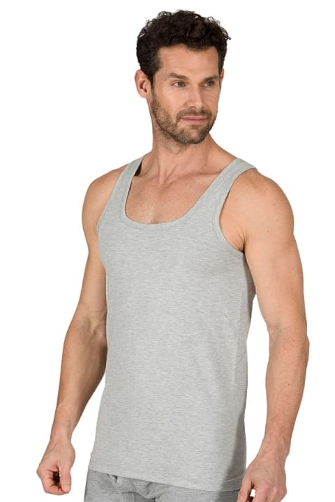 Pamuklu Esnek Kalın Askılı Erkek Atlet Özkan 11407 - Gri