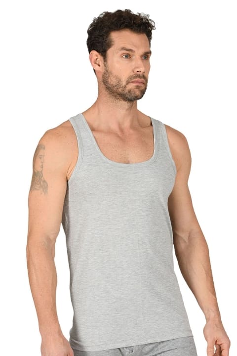 Pamuklu Esnek Kalın Askılı Erkek Atlet Özkan 11407 - Gri