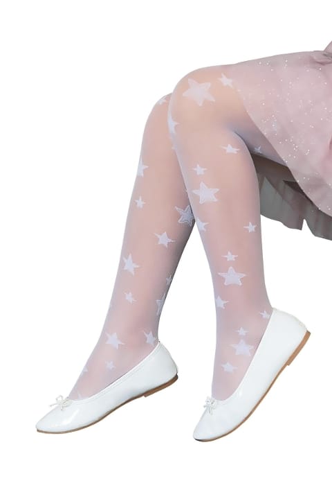 Kaydırmaz Tabanlı Çocuk Külotlu Çorap Beyaz Daymod 2121034