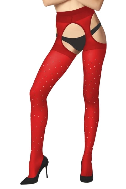 Taşlı Kırmızı Külotlu Çorap Daymod 1121198