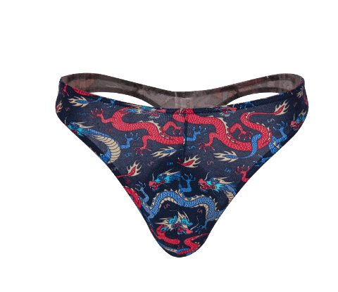 Renkli Ejderha Desenli Erkek String Doreanse 1200 - Lacivert
