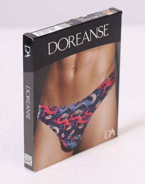 Renkli Ejderha Desenli Erkek String Doreanse 1200 - Lacivert