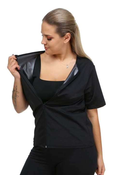 Pera Fitol Fermuarlı Termal Sauna Takım Kadın Spor Giyimi Pera Fitol 9003 - Görsel 3