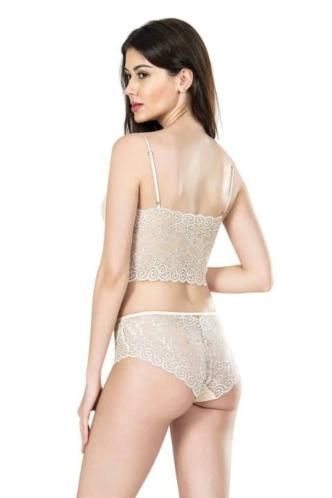 Geniş Kemerli Jartiyer Takım Ahu 7655 - Ekru