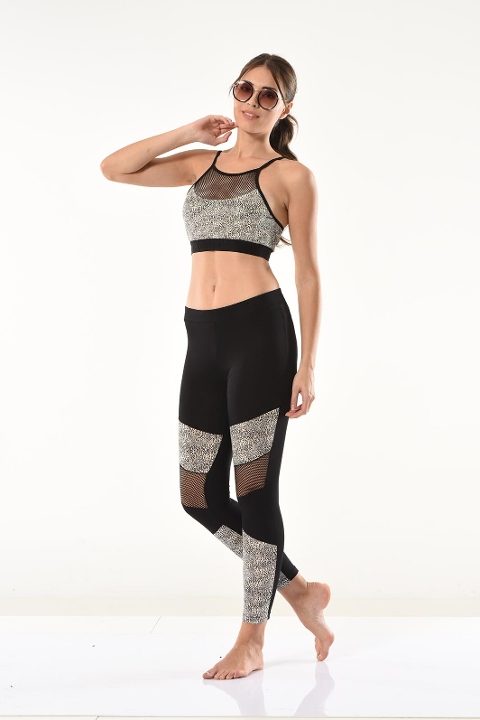 Derya Kurşun Fileli Yüksek Bel Tayt Takım Derya 532 - Görsel 4