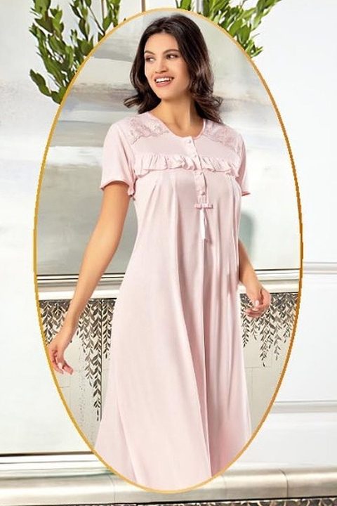 Fırfırlı A Kesim Lohusa Sabahlık Takımı XSES 2375 - 2