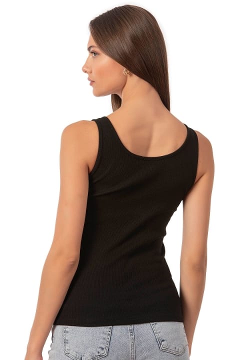 Kalın Askılı Pamuklu Likralı Atlet Özkan 27063 - Siyah