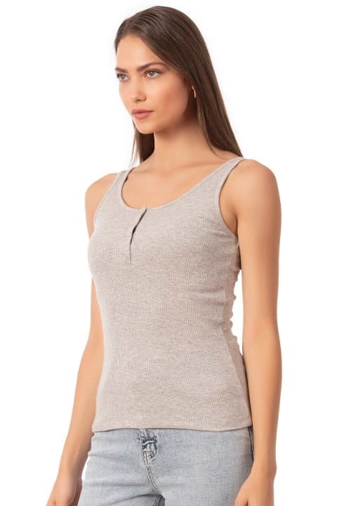 Kalın Askılı Pamuklu Likralı Atlet Özkan 27063 - Gri