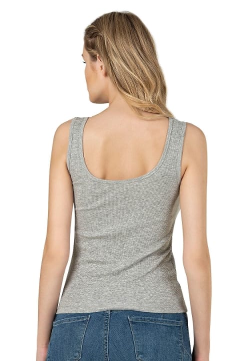 Pamuklu Fitilli Kalın Askılı Kadın Atlet Özkan 26815 - Gri