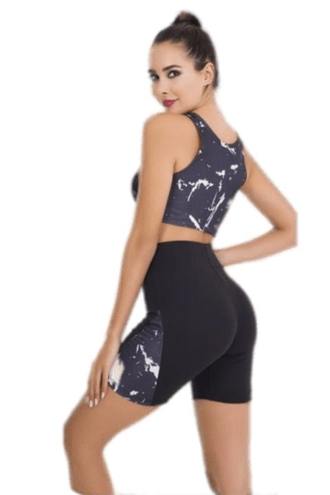 Dört Yönlü Esnek Kısa Tayt Büstiyer Spor Takım Lady 4004 - 2