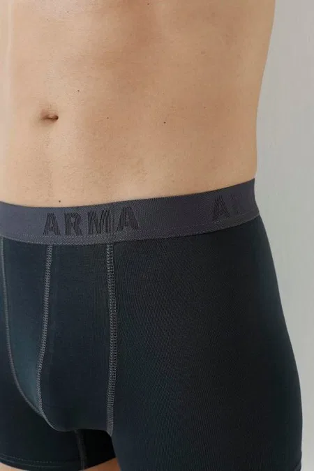 Füme Bambu Erkek Boxer 3'lü Paket Arma Yıldız 1172 - Füme