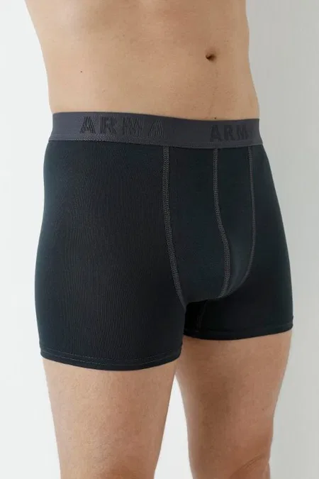 Füme Bambu Erkek Boxer 3'lü Paket Arma Yıldız 1172 - Füme