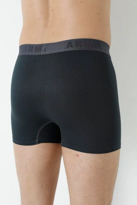 Füme Bambu Erkek Boxer 3'lü Paket Arma Yıldız 1172 - Füme