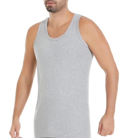 Pamuklu Ribana Kesim Erkek Atlet Gri Yıldız 19