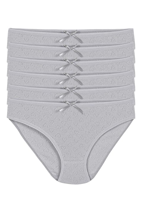 Yüksek Bel Pamuklu Bikini Külot Gri Yıldız 3574 - Gri