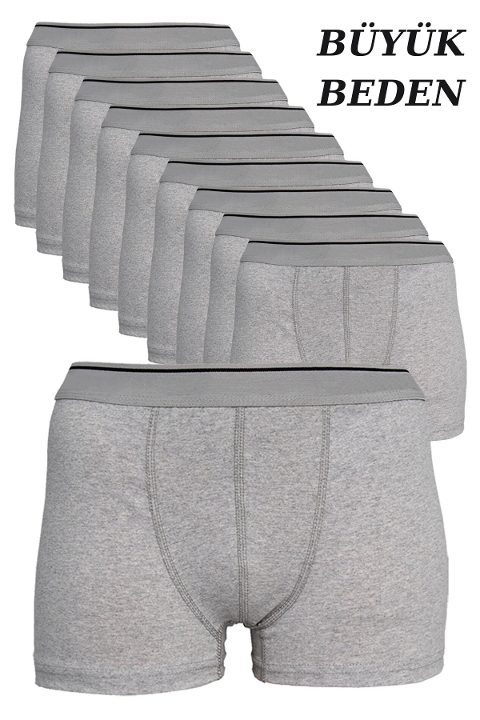 Pamuklu Esnek Bel Lastiği Gri Boxer Arma Yıldız 9177 - Gri