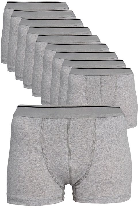 Pamuklu Esnek Bel Lastiği Gri Boxer Arma Yıldız 9177 - 2