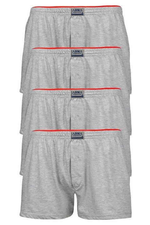 Pamuklu Esnek Bel Boxer 4'lü Paket Arma Yıldız 1140 - Gri