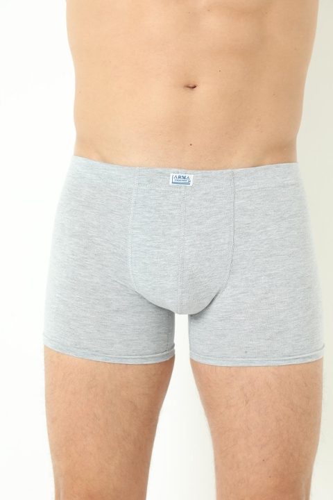 Pamuklu Elastan Gri Erkek Boxer 3'lü Paket Arma Yıldız 1170 - Gri