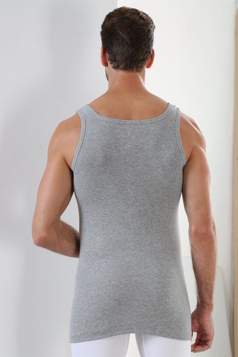 Pamuklu Ribana Erkek Atlet Gri Arma Yıldız 1007 - Gri