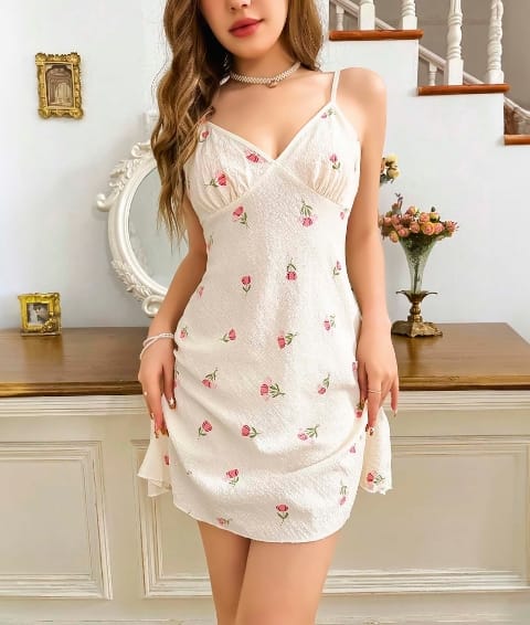 Gül Desenli Beyaz Penye Body Lily Bianca 13004