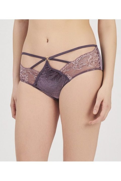 Yüksek Bel Dantelli İpli Külot Gül Kurusu Moonlight 3221