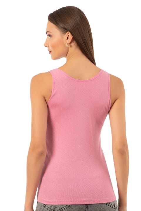 Pamuklu Ribana Dantelli Atlet Özkan 2001 - Fuşya