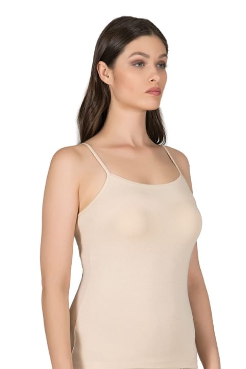 Pamuklu Modal Esnek İp Askılı Kadın Atlet Özkan 24264 - Ten