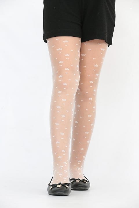 Kaydırmaz Tabanlı Pamuklu Çocuk Külotlu Çorap Daymod 2125150 - Beyaz