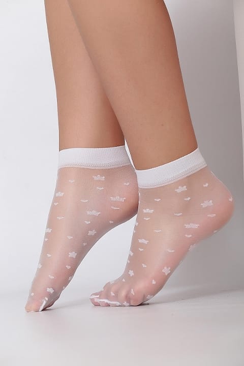 Kaydırmaz Tabanlı Beyaz Çocuk Soket Çorap Daymod 2521008 - 2