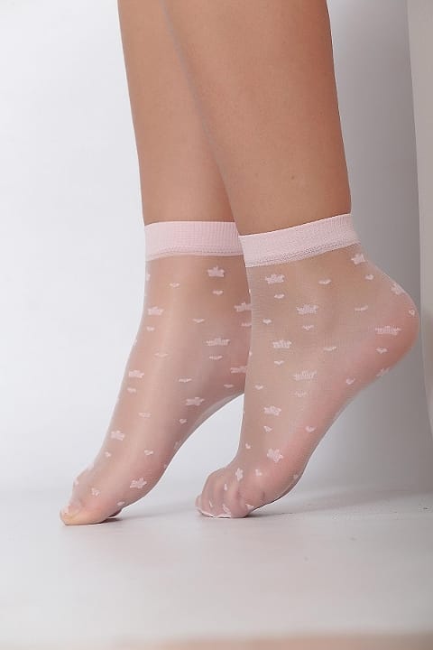 Pamuklu Leopar Desenli Çocuk Soket Çorap Daymod 2521008 - Pembe