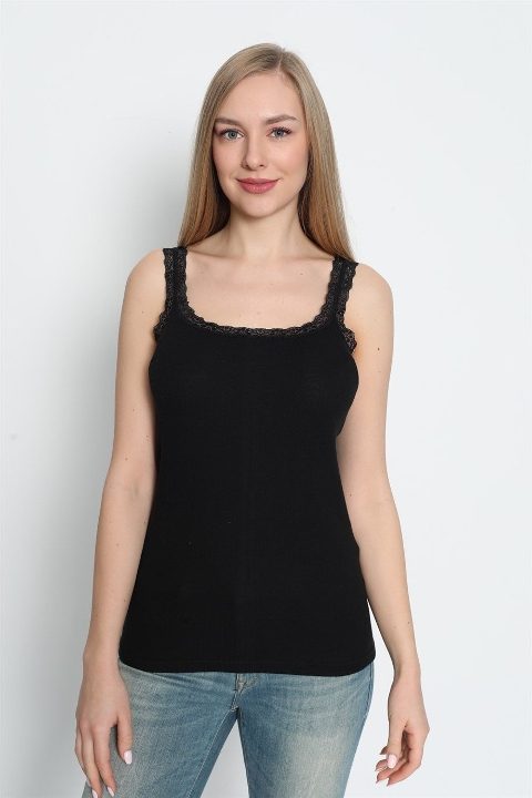 Dantel Detaylı Nefes Alan İnce Askılı Atlet Arma Yıldız 3362