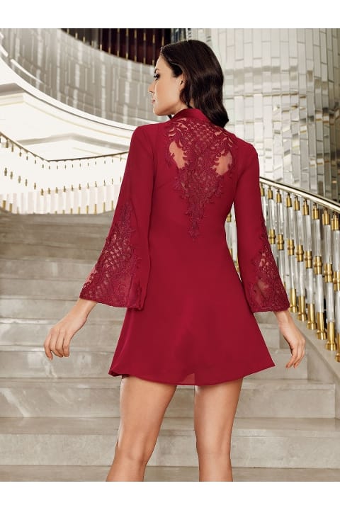 İnce Askılı Sırt Detaylı 2'li Saten Gecelik Takımı İmaj 4209 - 2