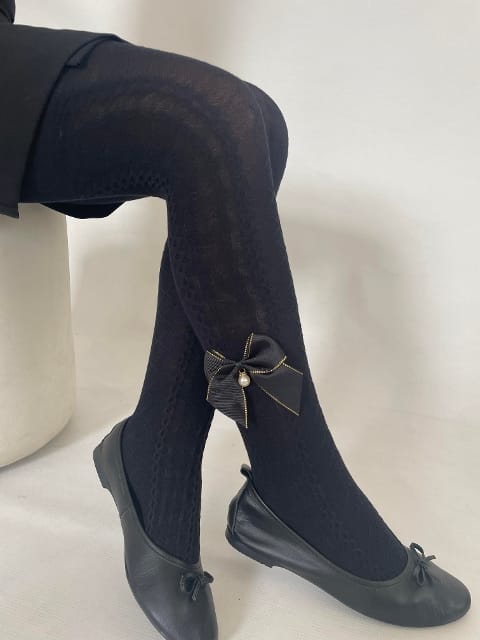 Pamuklu Kaydırmaz Taban Çocuk Külotlu Çorap Daymod 2112035 - Siyah