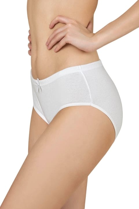 Pamuklu Esnek Yüksek Bel Bato Külot Özkan 0305 - Beyaz