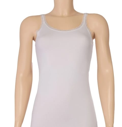 Likralı Dantelli Askılı Kadın Atlet Yıldız 2280 - Beyaz