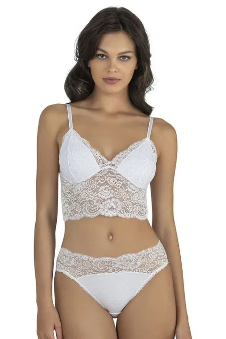 Dantel Detaylı Bralet Takım Kadın Fabony 1310 - Beyaz