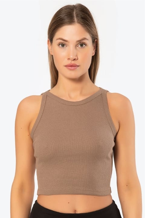 Fitilli Pamuklu Crop Kadın Atlet Türen 3404