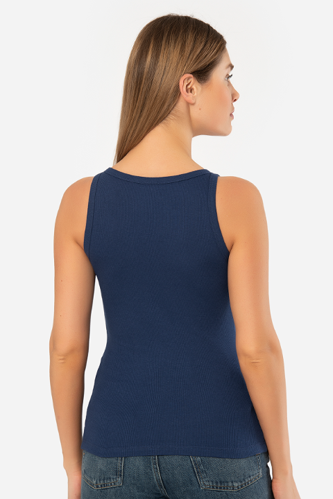 Halter Yaka Pamuklu Kadın Atlet Türen 3403 - Lacivert