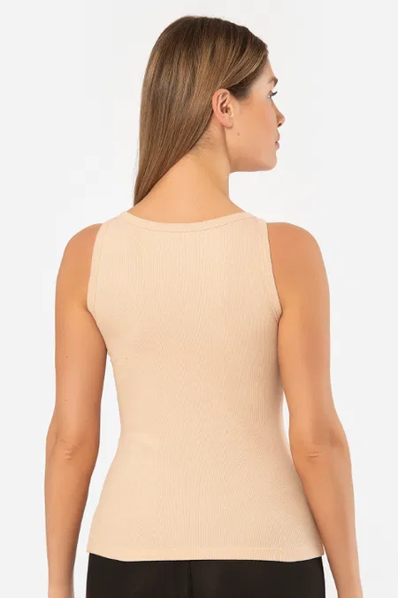 Halter Yaka Pamuklu Kadın Atlet Türen 3403 - Ten