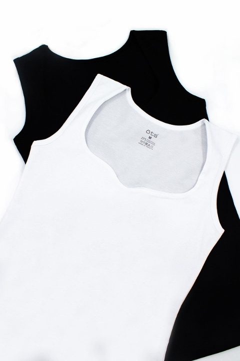 Öts İç Giyim Kalp Yaka Kalın Askılı Pamuklu Atlet Öts 3159 - Görsel 3