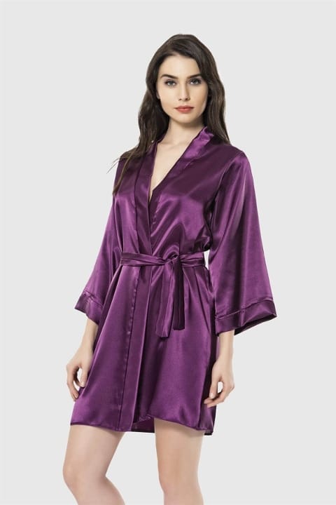 Kısa Saten Sabahlık Kadın Pijama Takımı Ahu 7431 - 2