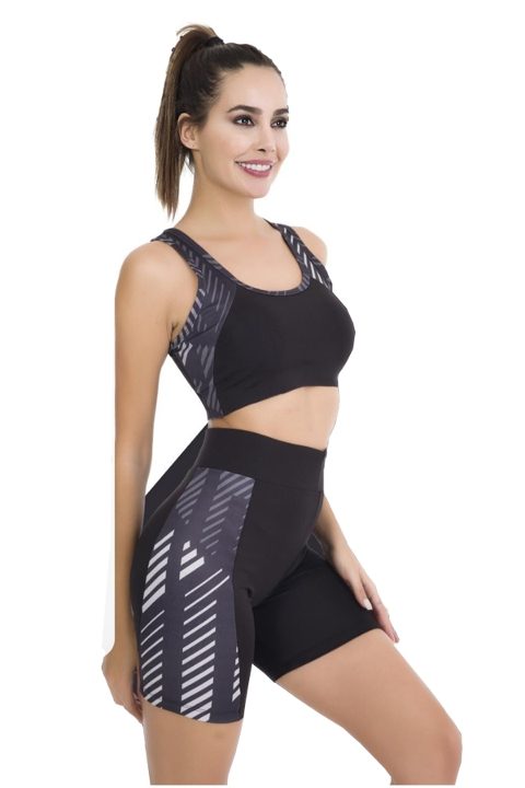 Dört Yönlü Esnek Kadın Kısa Tayt Büstiyer Spor Takım Lady 4001