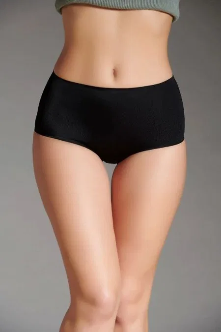 Yüksek Bel Destekli Lazer Kesim Bato Slip Eros 1002 - Siyah