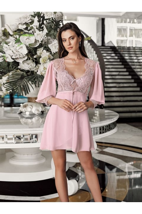 Kaplı Saten Dantelli Transparan Gecelik Takım İmaj 3207