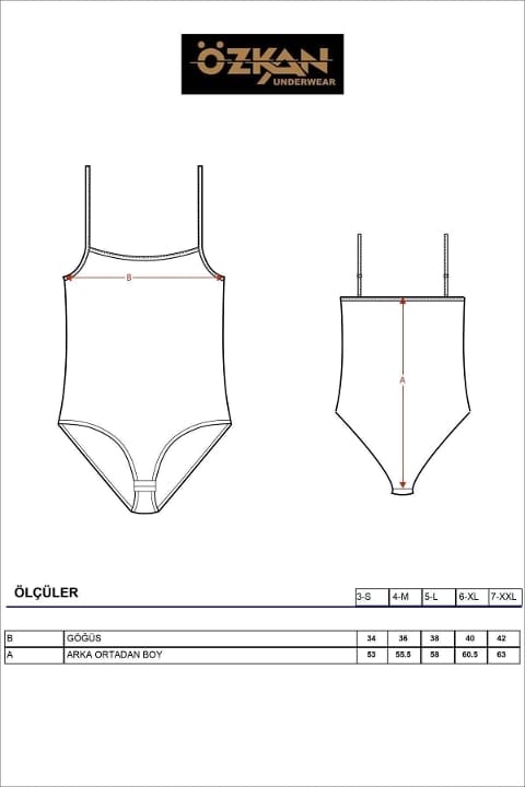 Pamuklu İnce Askılı Çıtçıtlı Body Özkan 0603 - Siyah