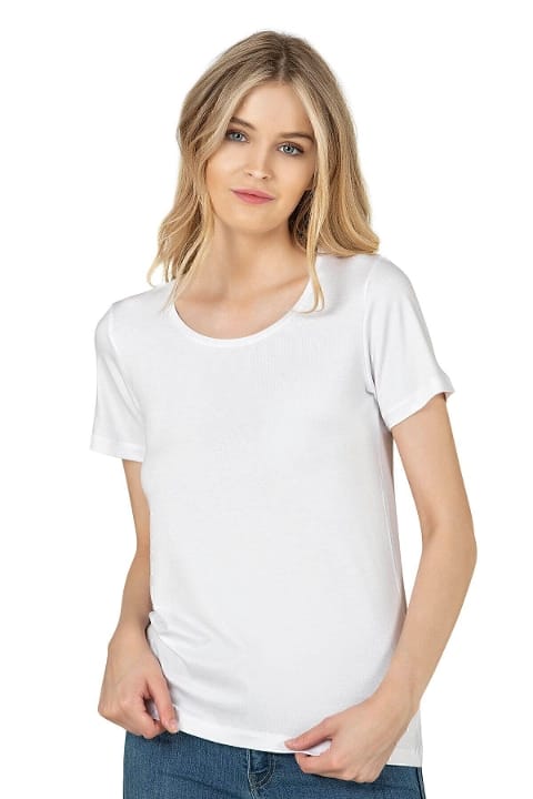 Pamuklu Esnek Kısa Kollu Fanila Kadın Özkan 25284 - Beyaz