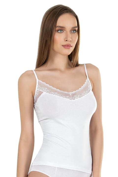 Özkan Pamuklu Dantel Detaylı İnce Askılı Atlet Özkan 26849 - Görsel 4