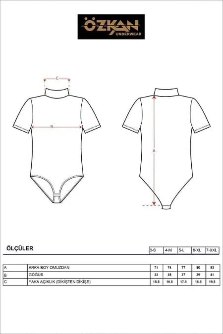 Pamuklu Penye Dik Yaka Body Özkan 0627 - Ten