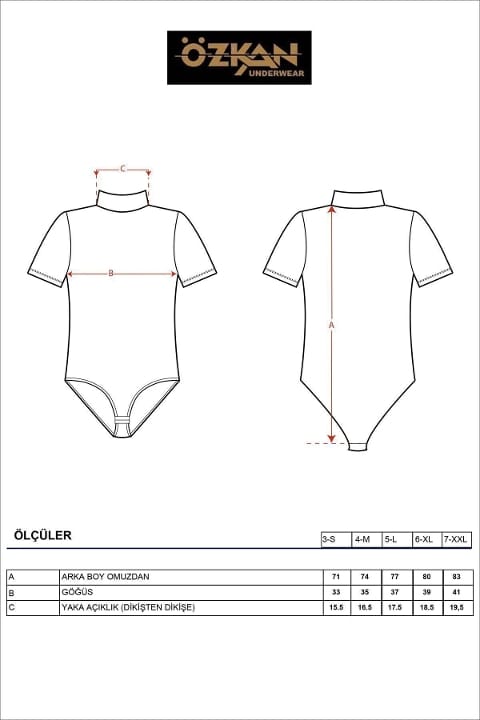Pamuklu Penye Dik Yaka Body Özkan 0627 - Ten